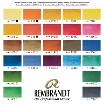 Rembrandt Sulu Boya Seti 24lü Metal Kutu