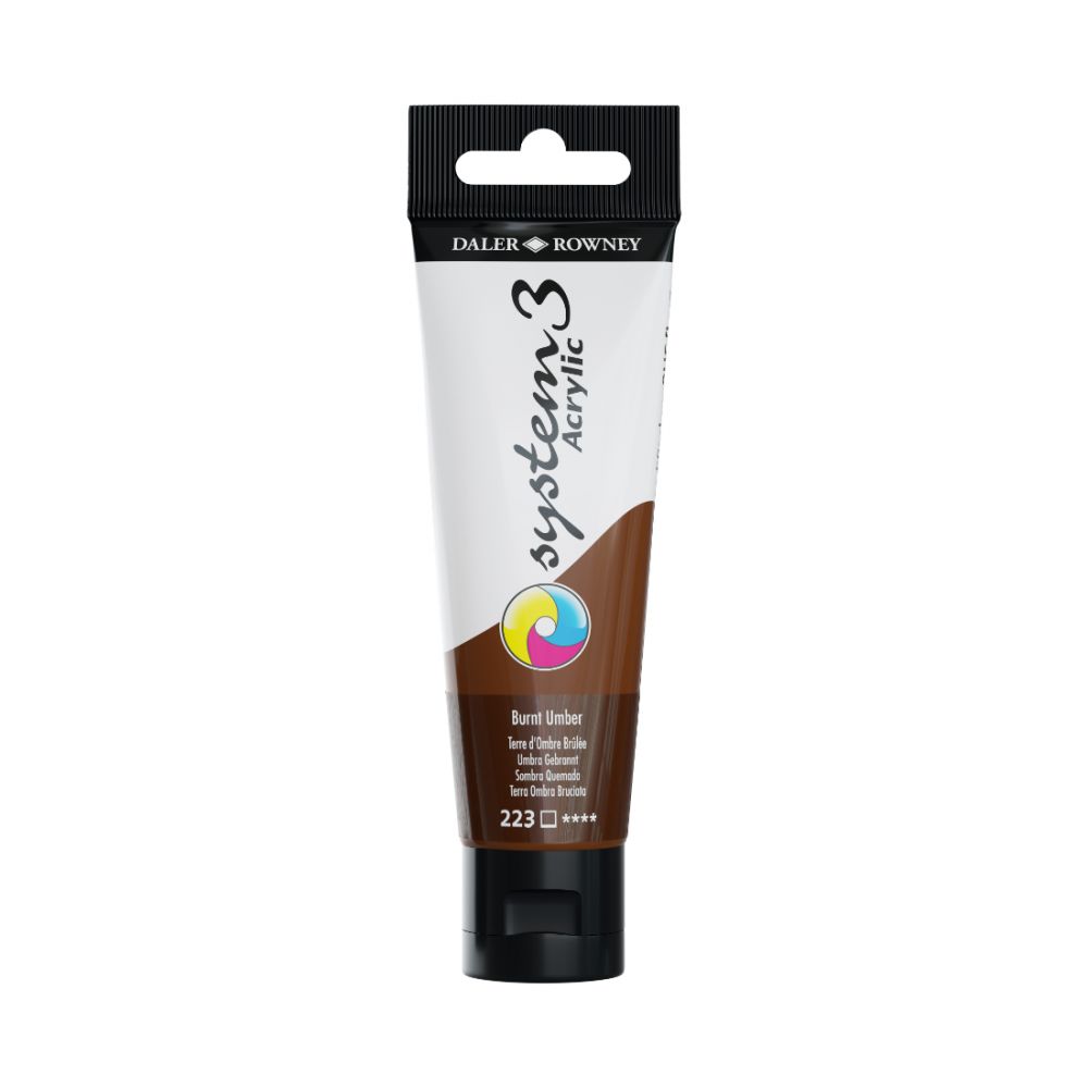 Daler Rowney System 3 Akrilik Boya 150ml 223 Burnt Umber