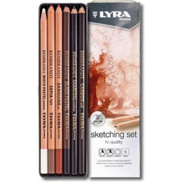Lyra Rembrandt Sketching Specials Eskiz Çizim Seti Metal Kutu 6 Parça