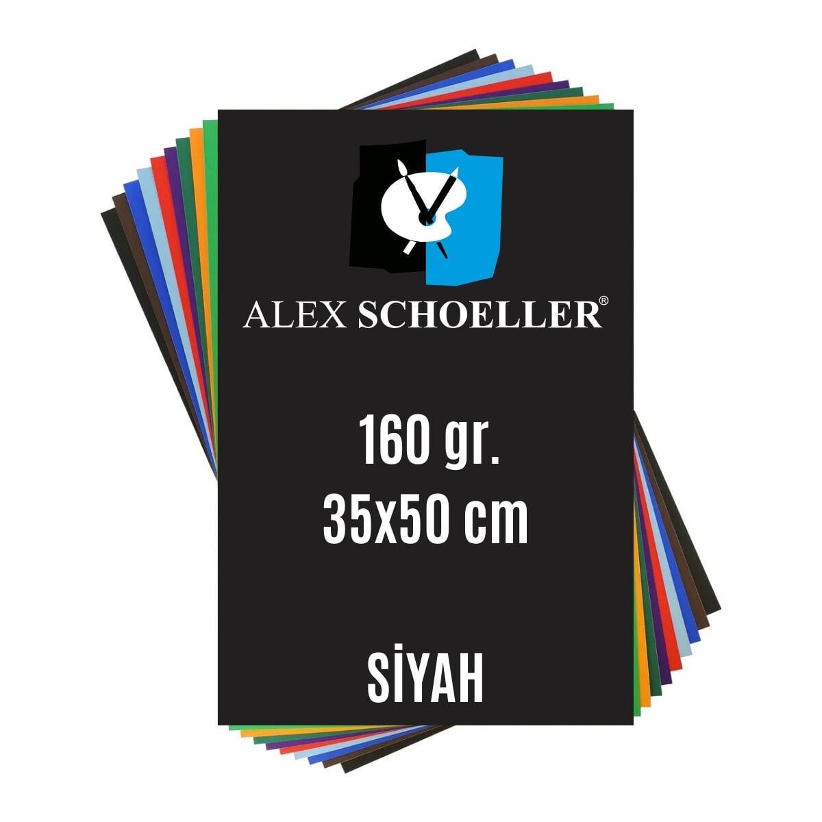 Alex Schoeller Fon Kartonu 160gr 35x50cm 714 Siyah