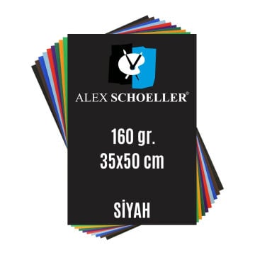 Alex Schoeller Fon Kartonu 160gr 35x50cm 714 Siyah