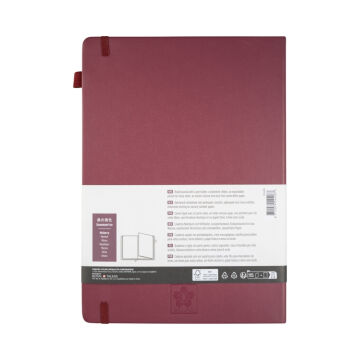 Sakura Eskiz Bloğu Sert Kapak A4 140gr 21x29,7cm Vişne 80yp Çizgili