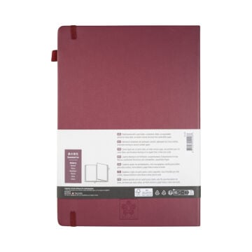 Sakura Eskiz Bloğu Sert Kapak A4 140gr 21x29,7cm Vişne 80yp Çizgili