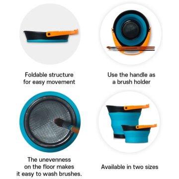Mijello Mission Fırça Temizleme Kovası Katlanabilir 2.5lt