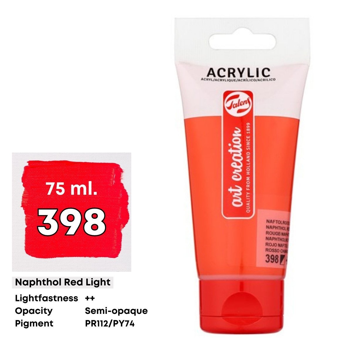 Art Creation Akrilik Boya 75ml 398 Naphthol Red Light