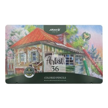 Arya Artist Profesyonel Kuru Boya Kalem Seti 36lı Metal Kutu