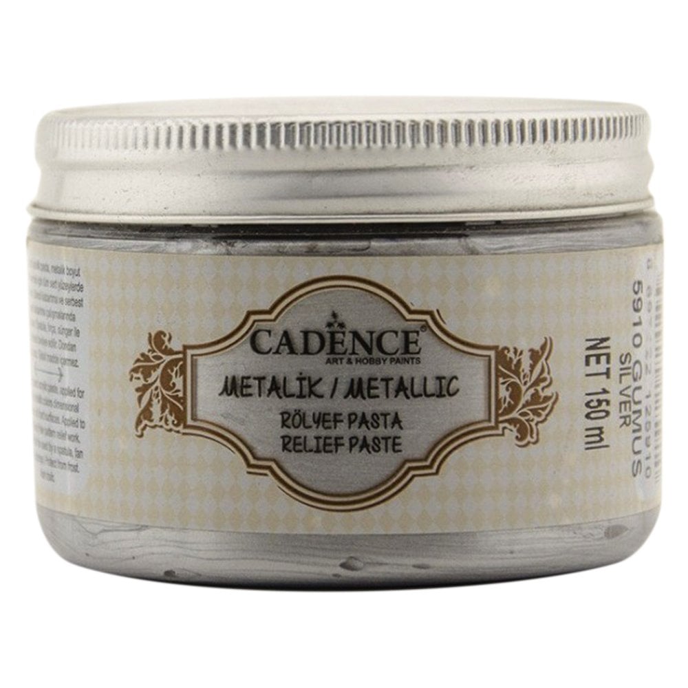 Cadence Metalik Rölyef Pasta 150ml 5910 Gümüş