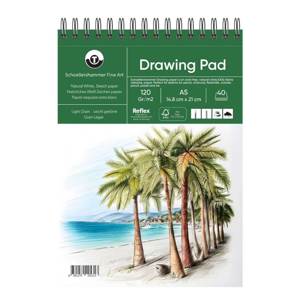 Schoellershammer Drawing Pad Eskiz Defteri 120gr A5 50yp Spiralli