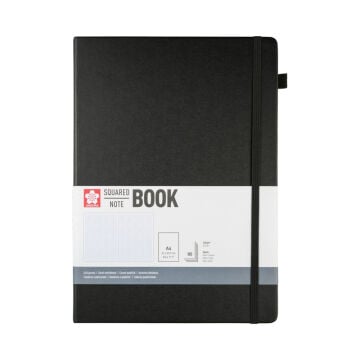 Sakura Eskiz Bloğu Sert Kapak A4 140gr 21x29,7cm Siyah 80yp Kareli