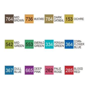 Zig Kurecolor KC3000/12B4 Twin WS Marker Kalem 12li Dull Colors