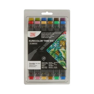 Zig Kurecolor KC3000/12B4 Twin WS Marker Kalem 12li Dull Colors