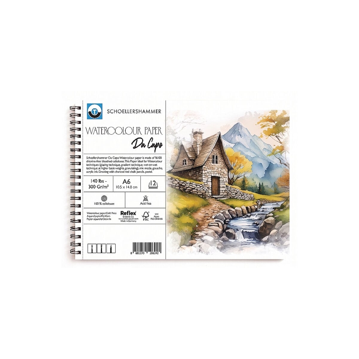 Schoellershammer Da Capo Sulu Boya Defteri 300gr A6 12yp