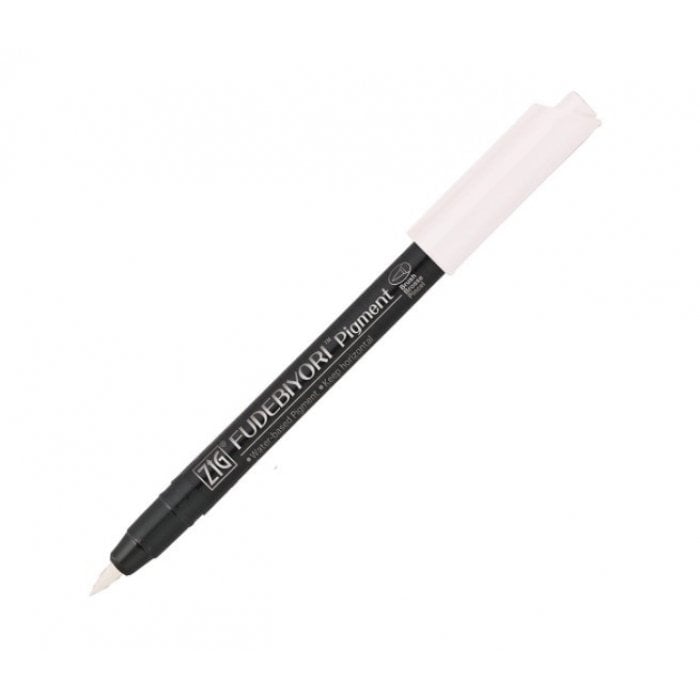 Zig Fudebiyori Fırça Uçlu+A8 Kalemi No 000 Pigment Beyaz
