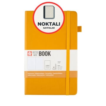 Sakura Eskiz Bloğu Sert Kapak 140gr 13x21cm Sarı 80yp Noktalı