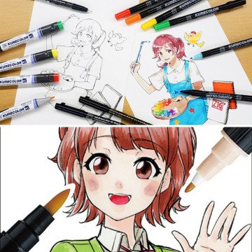 Zig Kurecolor Mangaka Fine&Brush Çift Taraflı Kalem CNKC-2200 No 834 Blue Gray 3