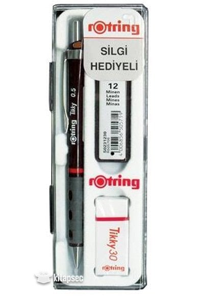 Rotring Tikky Grafik Teknik Çizim Kalemi Silgi Hediyeli Set 0.5mm Bordo