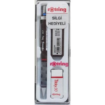 Rotring Tikky Grafik Teknik Çizim Kalemi Silgi Hediyeli Set 0.7mm Bordo