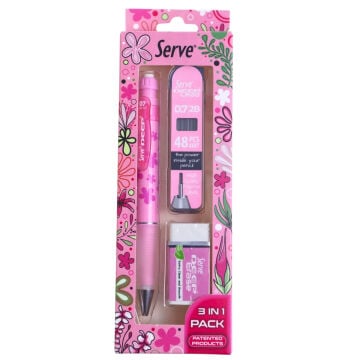 Serve Deep Versatil Uçlu Kalem Okul Seti 3lü 0.7mm Flower