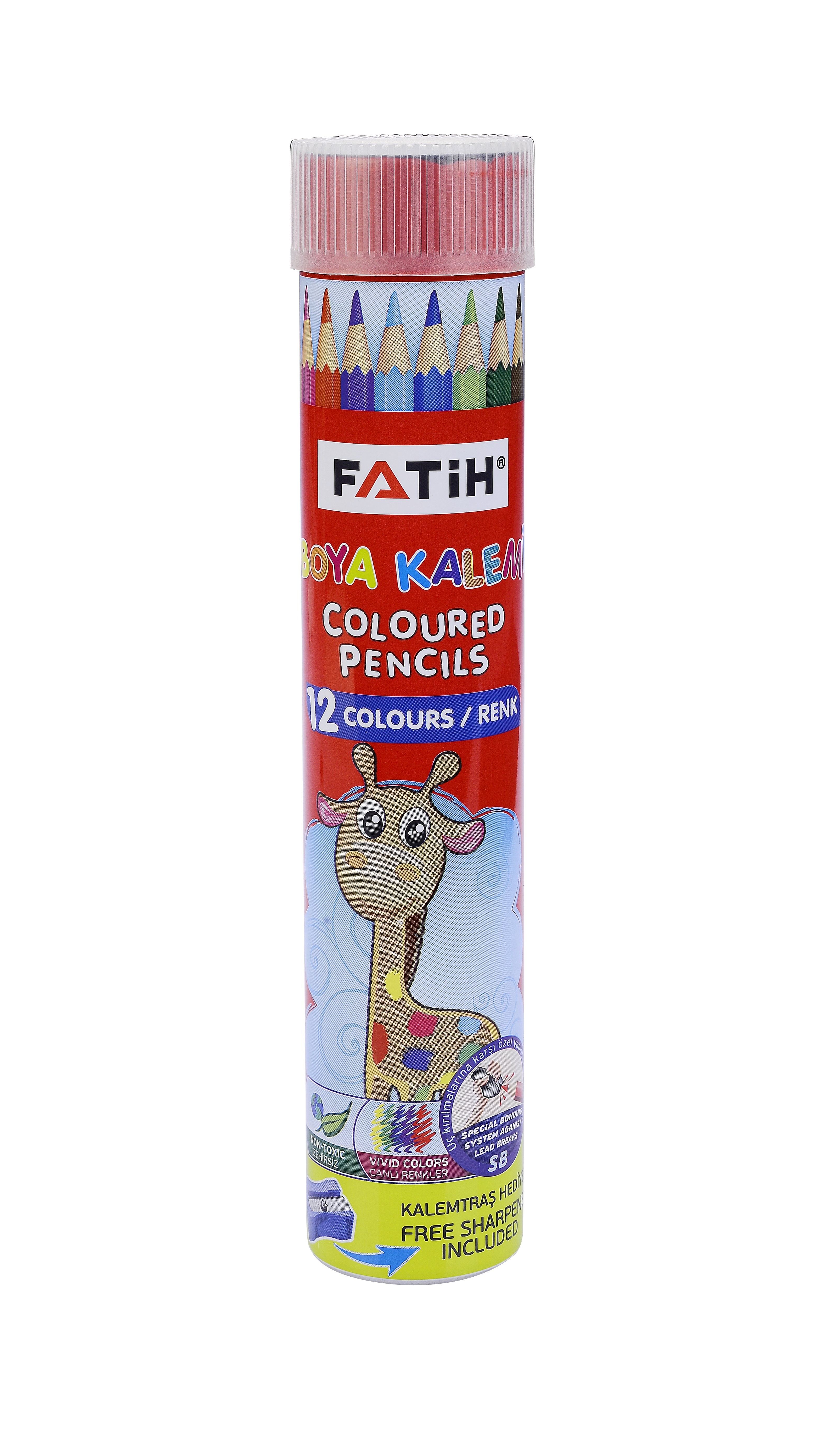 Fatih Kuruboya Tüplü 12 Renk Set Tam Boy