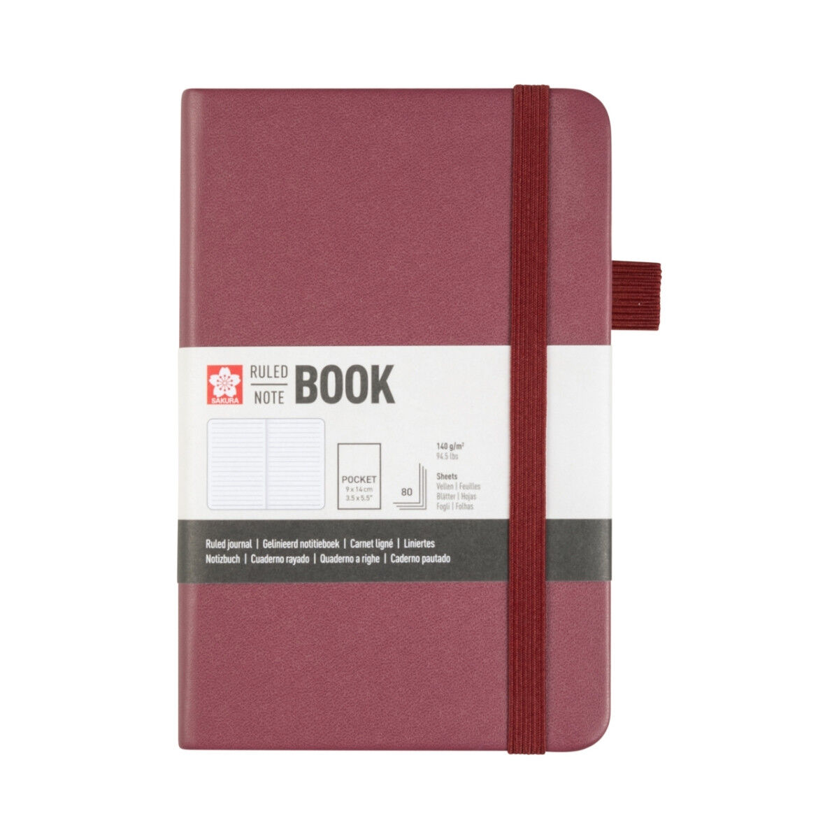 Sakura Eskiz Bloğu Sert Kapak 140gr 9x14cm Vişne 80yp Çizgili