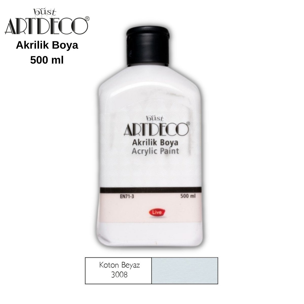 Artdeco Akrilik Boya 500ml 3008 Koton Beyaz