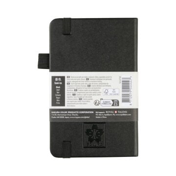 Sakura Eskiz Bloğu Sert Kapak 140gr 9x14cm Siyah 80yp Çizgili