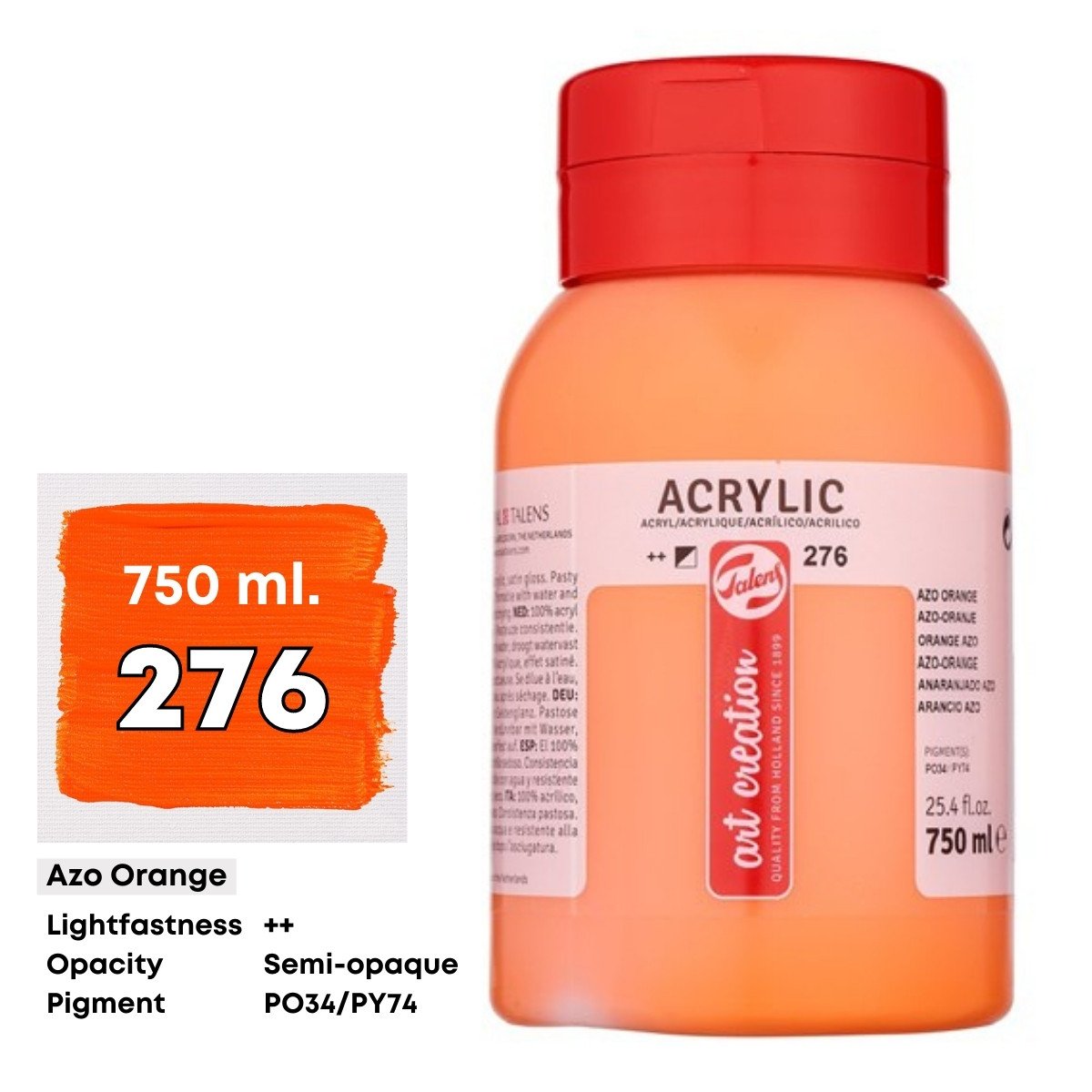 Art Creation Akrilik Boya 750ml 276 Azo Orange