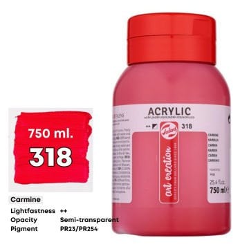 Art Creation Akrilik Boya 750ml 318 Carmine