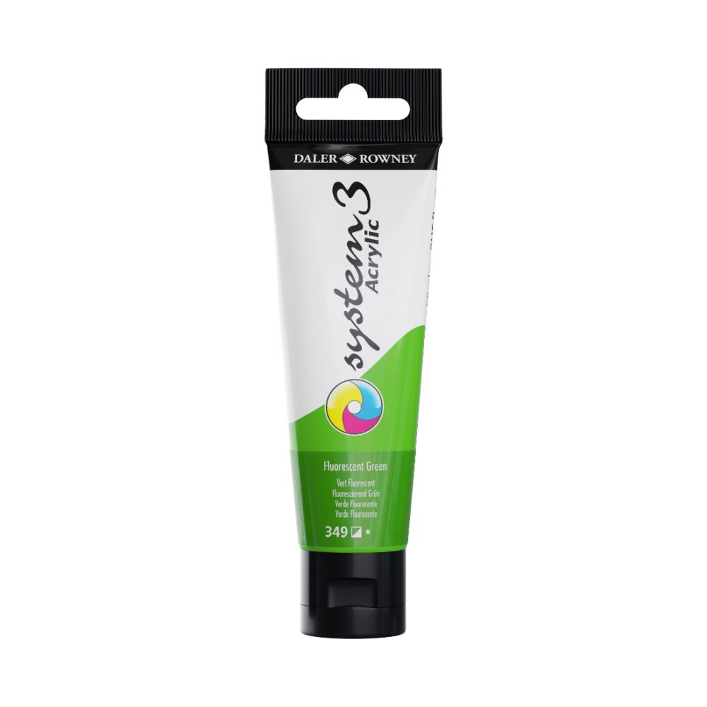 Daler Rowney System 3 Akrilik Boya 150ml 349 Fluoro Green