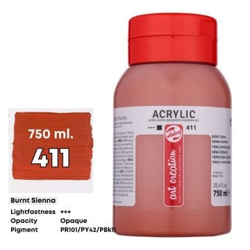 Art Creation Akrilik Boya 750ml 411 Burnt Sienna