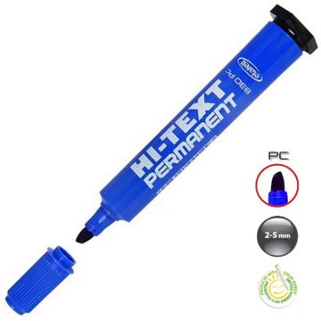 Hi-Text Permanent Asetat Marker Kesik Uç Mavi