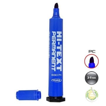 Hi-Text Permanent Asetat Marker Kesik Uç Mavi