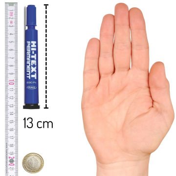 Hi-Text Permanent Asetat Marker Kesik Uç Mavi