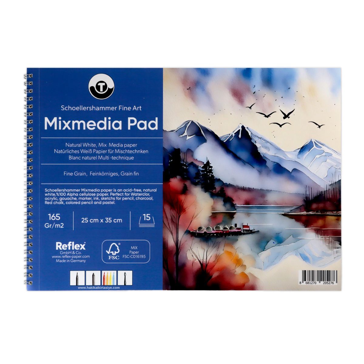 Schoellershammer Mix Media Pad 165gr 25x35cm 15yp