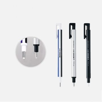 Tombow Mono Zero 2.3mm Yuvarlak Uç Kalem Silgi Siyah