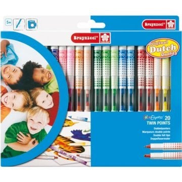 Bruynzeel Çift Taraflı Keçeli Kalem Twin Points 20li