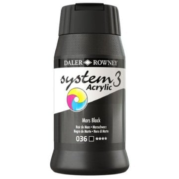 Daler Rowney System 3 Akrilik Boya 500ml 036 Mars Black