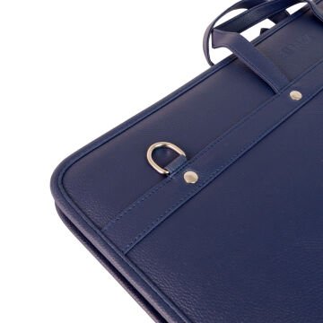 BBack Suni Deri Proje Çantası 40x55cm Lacivert