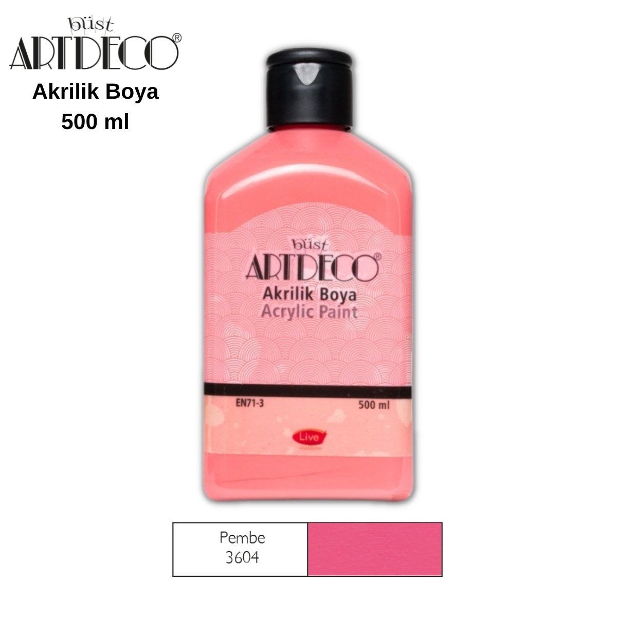 Artdeco Akrilik Boya 500ml 3604 Pembe