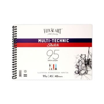 Vox Multi-Technic Sketch Eskiz Defteri A5 95gr 40yp Spiralli