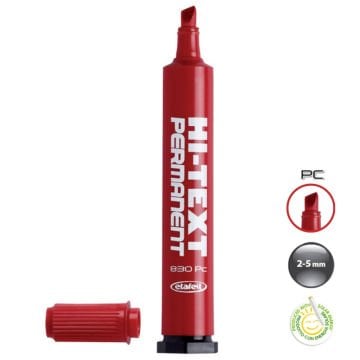 Hi-Text Permanent Asetat Marker Kesik Uç Kırmızı