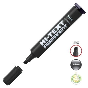 Hi-Text Permanent Asetat Marker Kesik Uç Siyah