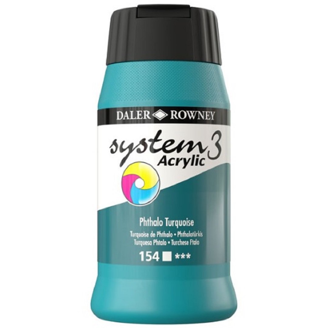 Daler Rowney System 3 Akrilik Boya 500ml 154 Phthalo Turquise