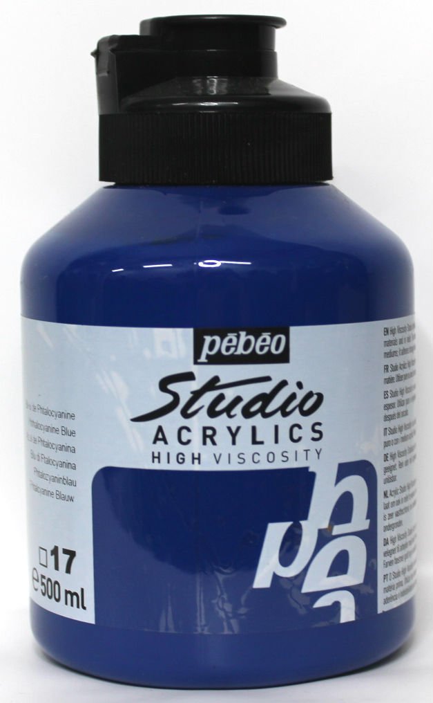 Pebeo Studio Akrilik Boya 500ml 17 Phthalocyanine Blue