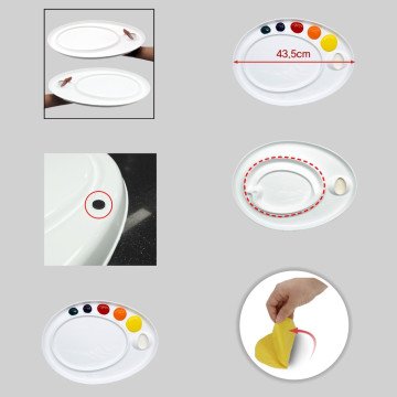 Mijello Mission Ellipse XL Akrilik Multi Palet 435x315x20mm