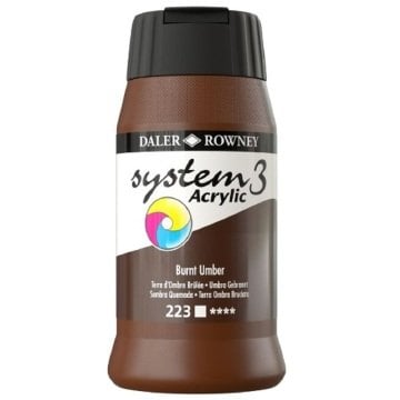 Daler Rowney System 3 Akrilik Boya 500ml 223 Burnt Umber