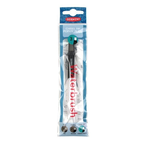 Derwent Waterbrush Su Hazneli Fırça No: 3 Chisel Tip