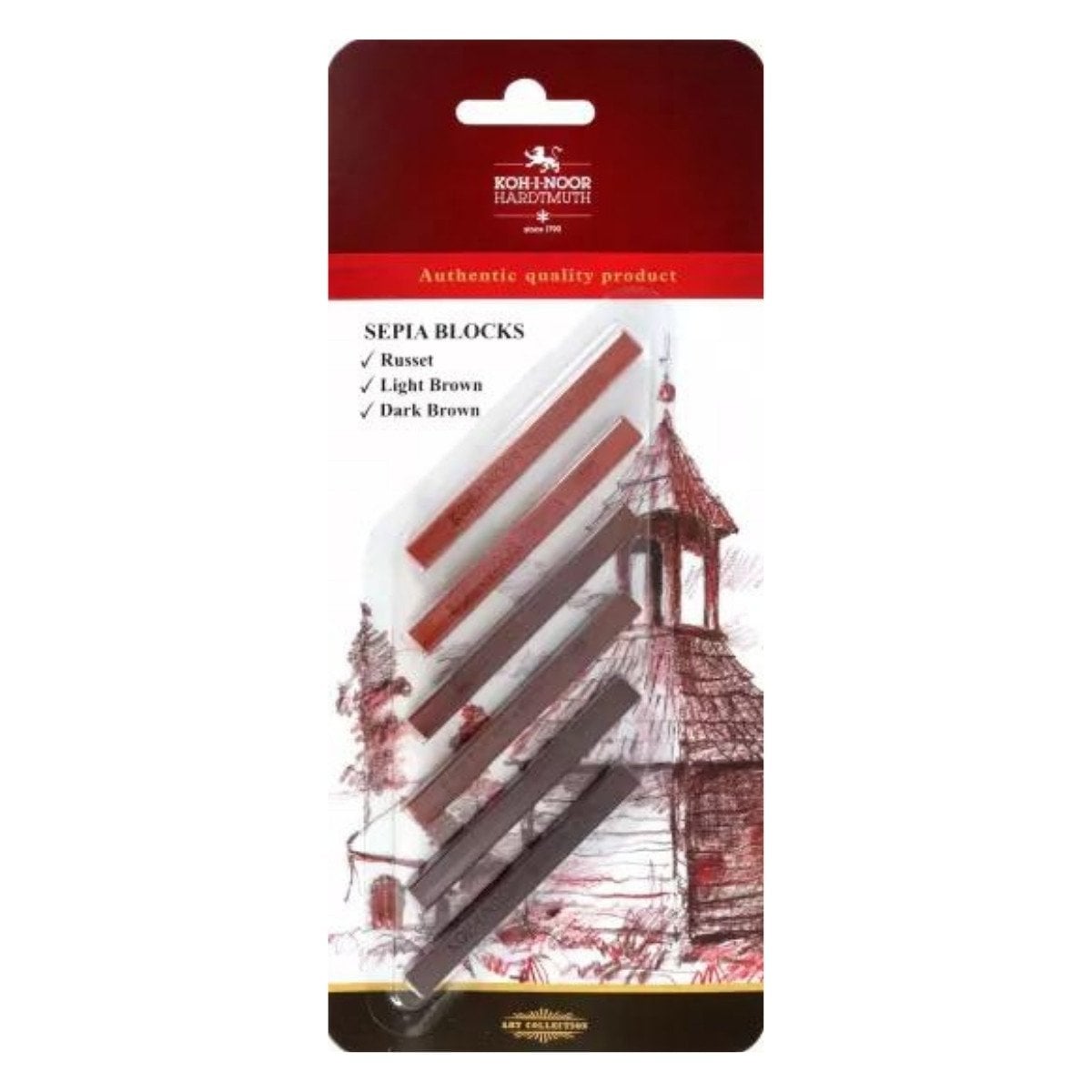 Koh-i-Noor Grafit Blok Seti 7x7x70mm Sepia