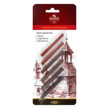 Koh-i-Noor Grafit Blok Seti 7x7x70mm Sepia