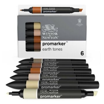 Winsor Newton Promarker Set Earth Tones 6lı (Toprak Tonları)